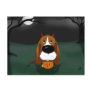 Basset Hound Halloween Post Card