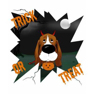 Basset Hound Halloween Tee Shirts by NothinButtDogs