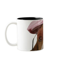 Basset hound in sunglasses and cap mug