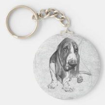 Basset Hound Keychain