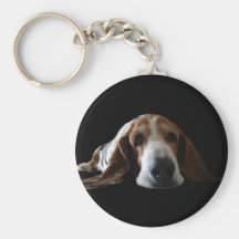 Basset Hound lying down Key Chain