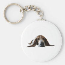 Basset Hound lying down Keychains