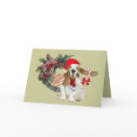 Basset Hound Merry Christmas Card