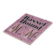 Basset Hound MOM Ceramic Tile