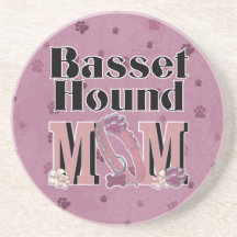 Basset Hound MOM Drink Coasters
