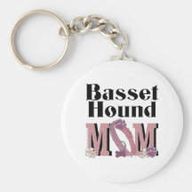 Basset Hound MOM Keychains