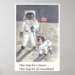 Basset Hound Moon Walk Print