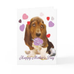 Basset  Hound Mothe's Day Greeting Cards