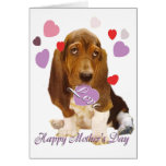 Basset  Hound Mothe's Day Greeting Card