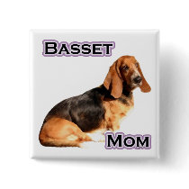 Basset Hound Mum 4 - Button