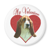 Basset Hound My Valentine - Magnet