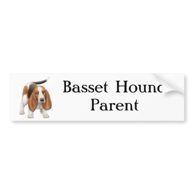 Basset Hound Parent Bumper Sticker by twopurringcats
