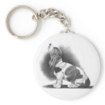 BASSET HOUND: PENCIL REALISM ART KEYCHAIN