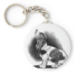 BASSET HOUND: PENCIL REALISM: PUPPY KEYCHAINS