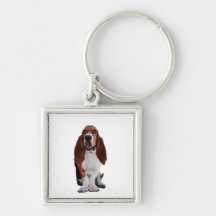 Basset Hound Picture Keychain