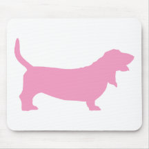 Basset Hound (pink) Mousemat