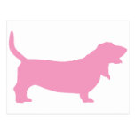 Basset Hound (pink) Post Card