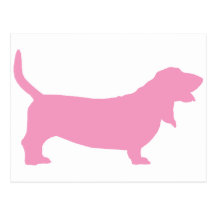 Basset Hound (pink) Post Card