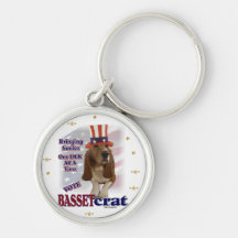 Basset Hound Political Humour Key Chains