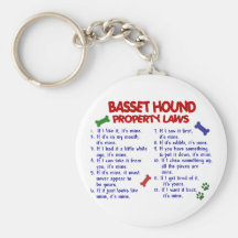 BASSET HOUND Property Laws 2 Keychain