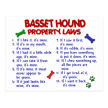 BASSET HOUND Property Laws 2 Post Card