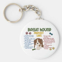 Basset Hound Property Laws 4 Keychains
