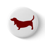 Basset Hound (Red) Pinback Button