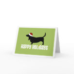 Basset Hound Santa Hat Greeting Card