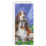 Basset Hound senses smiling moon Personalized Rack Card