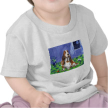 Basset Hound senses smiling moon Tshirts