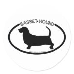 Basset Hound Silhouette Black Sticker