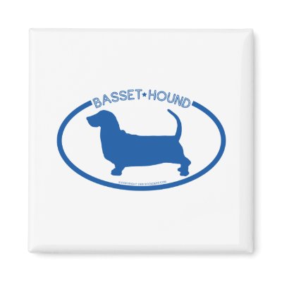 Basset Hound Silhouette Magnet by dogsilhouettes