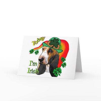 Basset Hound St. Patricks Day Card by DogsByDezign