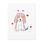 Basset Hound Valentine Ears Post Card