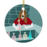 Basset Hound Whiskey Bar Ornament