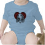 Basset Hound with Heart Baby Bodysuits