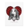 Basset Hound with Heart Post Cards