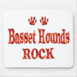 Basset Hounds Rock Mouse Pad