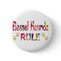 Basset Hounds Rule Pinback Buttons