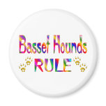 Basset Hounds Rule Refrigerator Magnet
