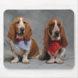 Basset Hounds Wearing Bandanas Mousepad