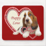 Basset Hount Loves Mom & Dad Mousepad