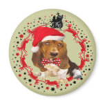 Basset in Ring of Reindeer Magnets