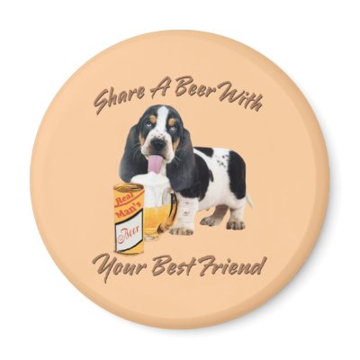Basset Shares A Beer by friskybiz