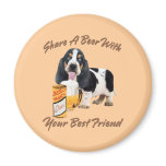 Basset Shares A Beer magnets