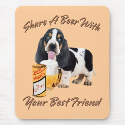 Basset Shares A Beer by friskybiz