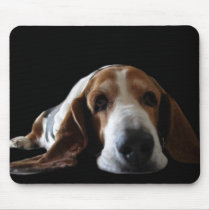 Basset takes a break mouse pads