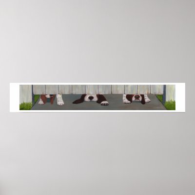 Bassets at the Gate Print by eelfish1