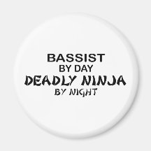 Bassist Deadly Ninja by Night Refrigerator Magnet