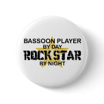 Bassoon Player Rock Star by Night Pinback Button